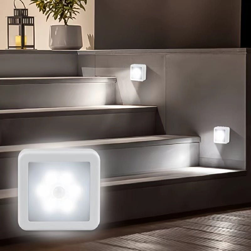 Motion Sensor Night Light with 6 LED Bulbs Battery Operated Stick on Wall Mount