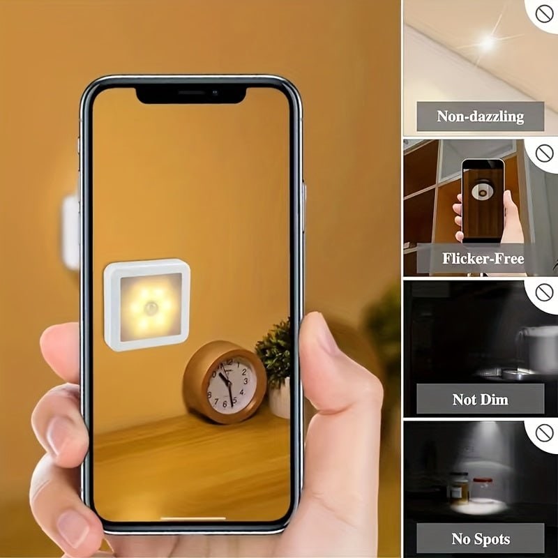 Motion Sensor Night Light with 6 LED Bulbs Battery Operated Stick on Wall Mount