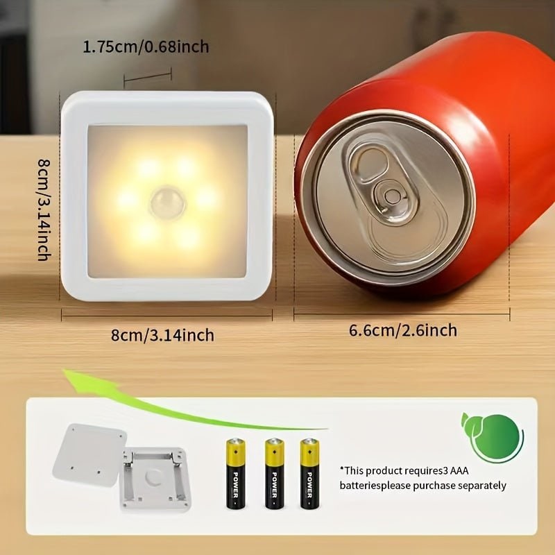 Motion Sensor Night Light with 6 LED Bulbs Battery Operated Stick on Wall Mount