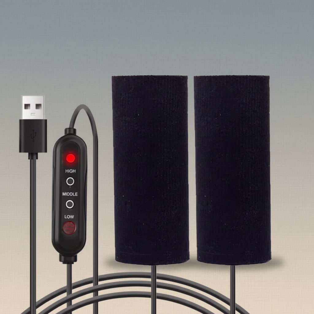 Motorcycle Heated Grips with USB Temperature Control and Non-Slip Fabric Covers