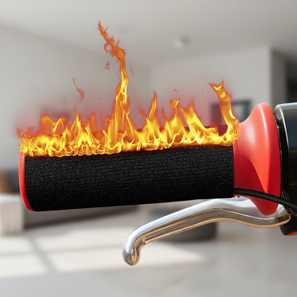 Motorcycle Heated Grips with USB Temperature Control and Non-Slip Fabric Covers