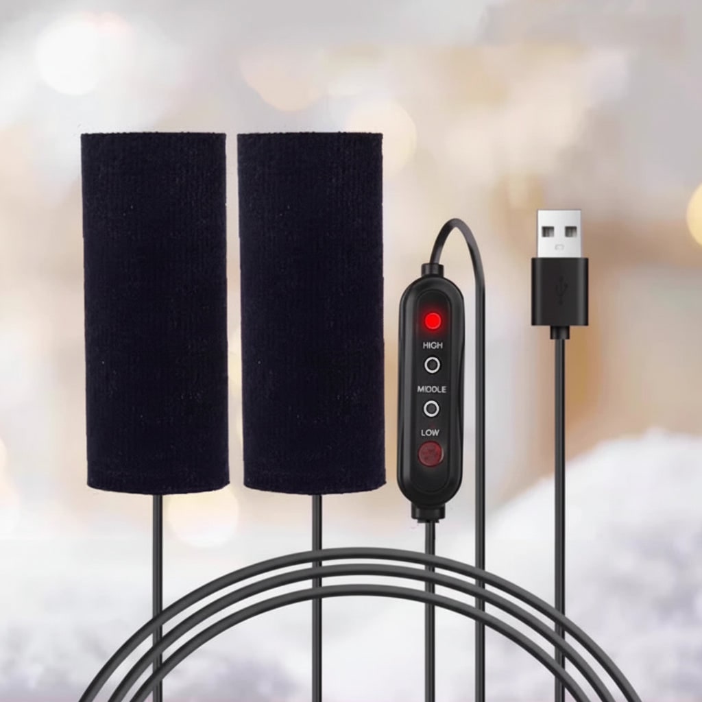 Motorcycle Heated Grips with USB Temperature Control and Non-Slip Fabric Covers