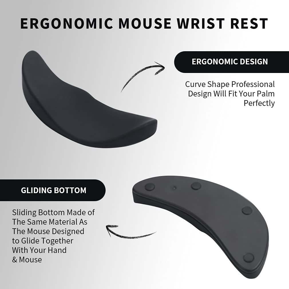 Mouse Wrist Rest Pad with Ergonomic Support for Computer Gaming and Office Use