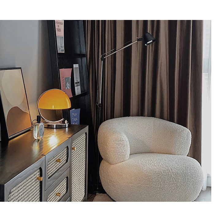 Mushroom Table Lamp Modern Mid Century Design with Chrome Base and Retro Space Age Dome Shade