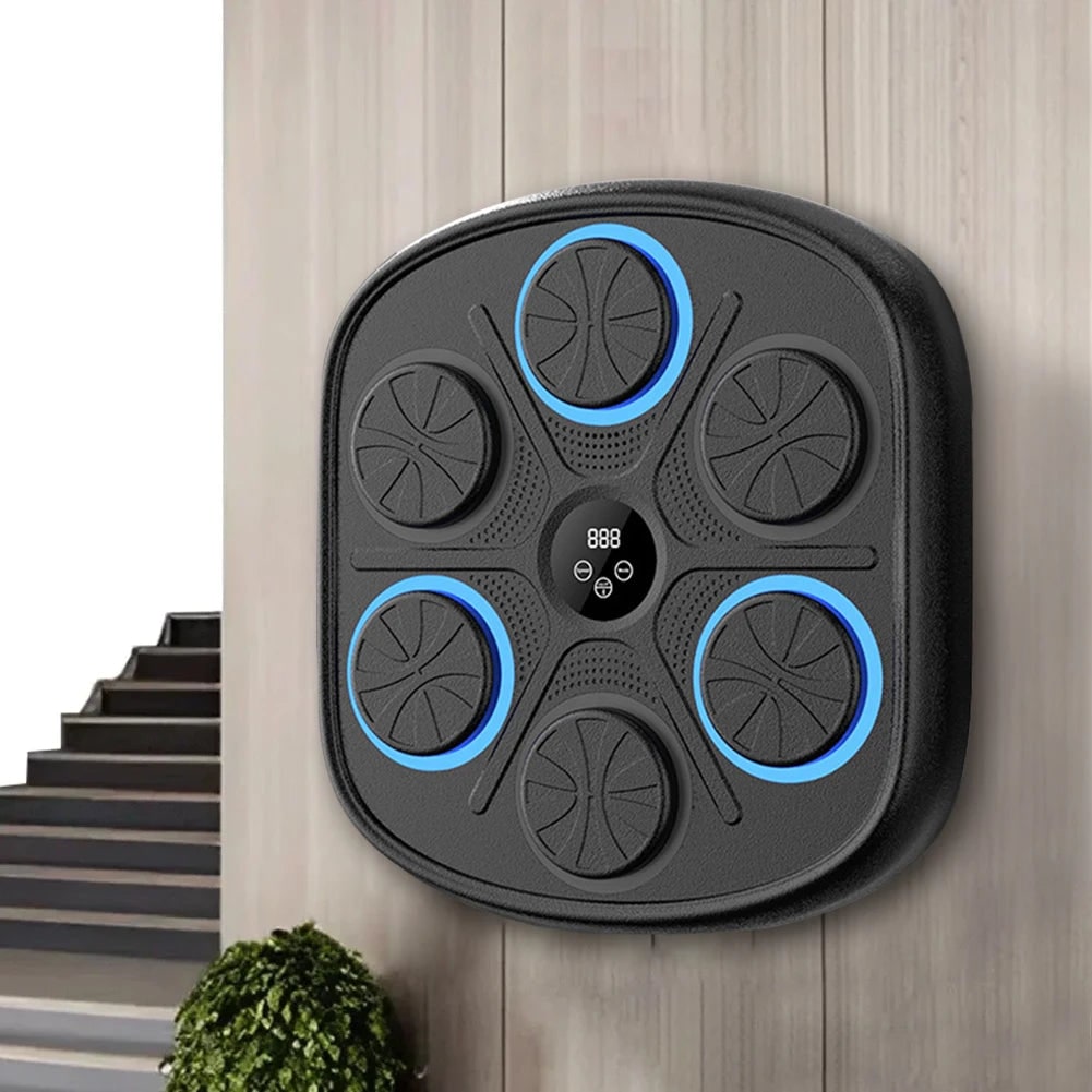 Music Boxing Machine Wall Mounted LED Electronic Wireless 6 Pad Trainer