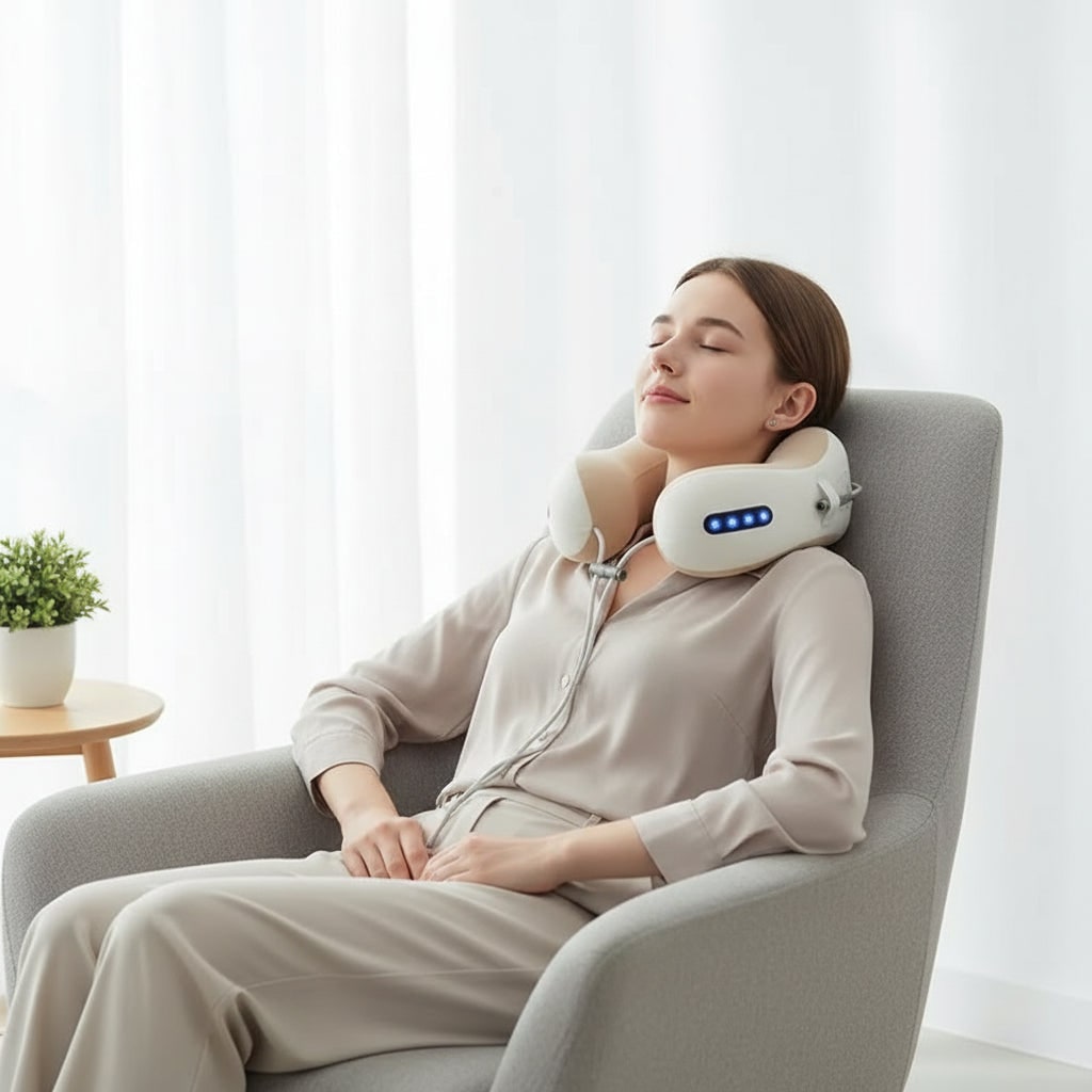 Neck Massager Pillow and Shoulder with Heat Rechargeable U-Shaped Heating Massage