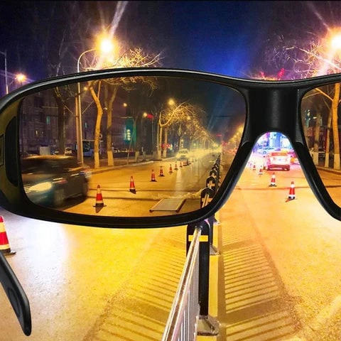 Night Driving Glasses Yellow Polarized Wrap Around Portable Storage Case Over