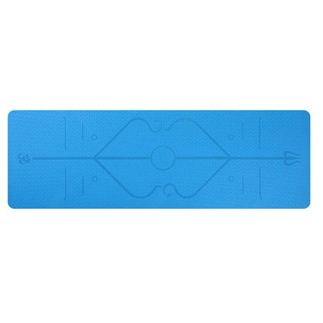 Non Slip Tpe Yoga Mat with Thick Cushioning and Body Alignment Lines for Exercise Foam
