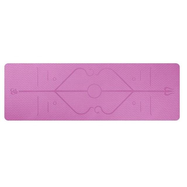 Non Slip Tpe Yoga Mattress with Alignment Lines and Thick 6mm Cushioning for Folding Exercise Mat