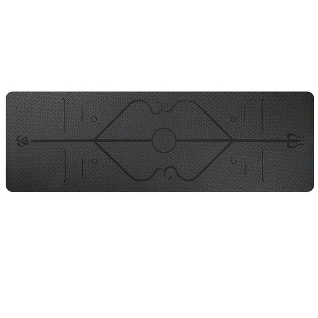 Non Slip Tpe Yoga Mattress with Alignment Lines and Thick 6mm Cushioning for Folding Exercise Mat