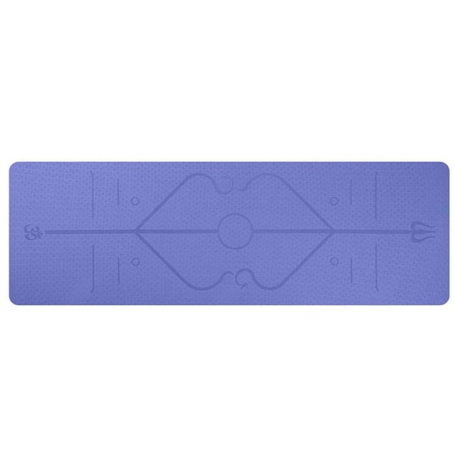 Non Slip Tpe Yoga Mattress with Alignment Lines and Thick 6mm Cushioning for Folding Exercise Mat
