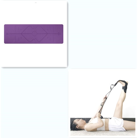 Non Slip Tpe Yoga Mattress with Alignment Lines and Thick 6mm Cushioning for Folding Exercise Mat