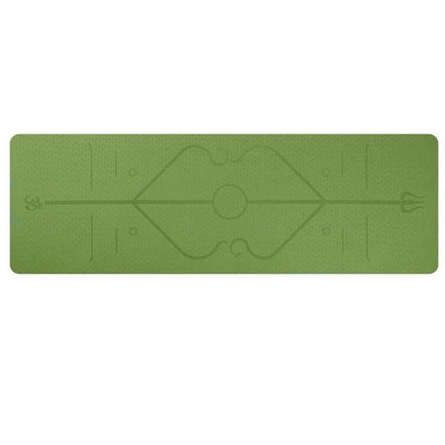 Non Slip Tpe Yoga Mattress with Alignment Lines and Thick 6mm Cushioning for Folding Exercise Mat