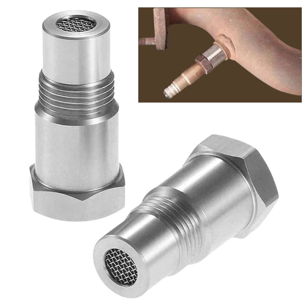 O2 Sensor Spacer with Oxygen Adapter and Built-In Mini Catalytic Converter for Check Engine Light