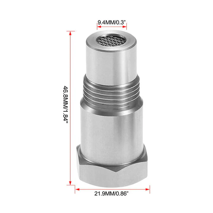 O2 Sensor Spacer with Oxygen Adapter and Built-In Mini Catalytic Converter for Check Engine Light