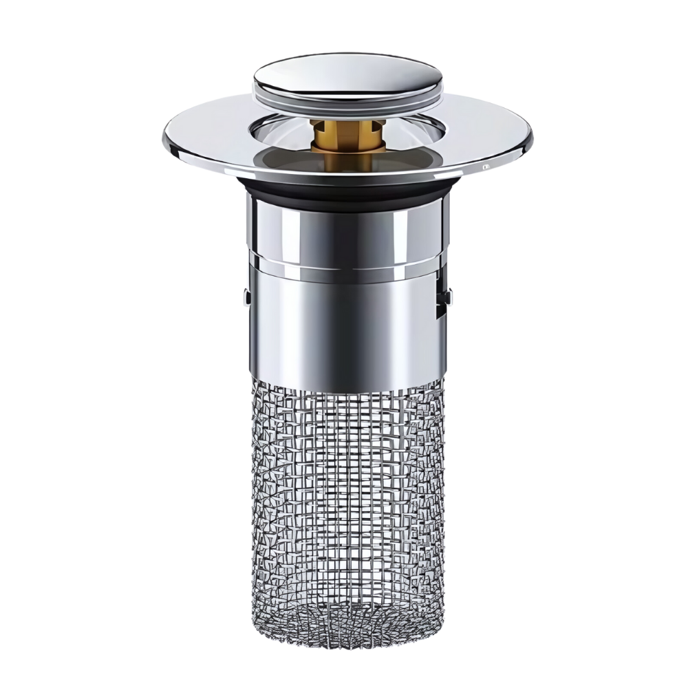 Universal Pop-Up Sink Stopper with Drain Filter and Odor Blocker