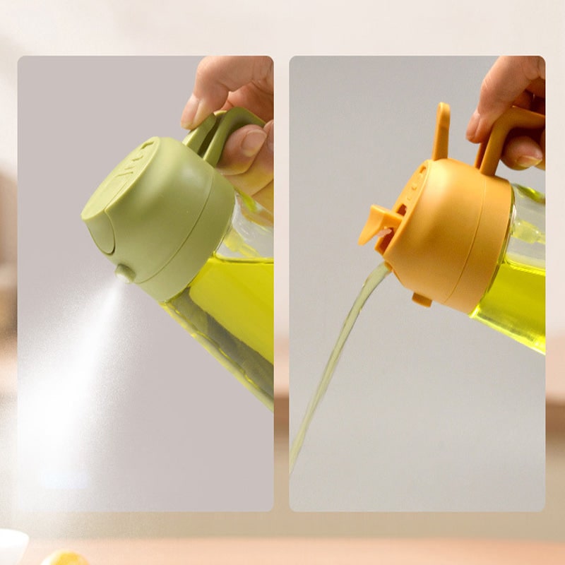 Oil Olive Sprayer Dispenser with Glass Bottle and Flip-Top Pouring Spout And Vinegar
