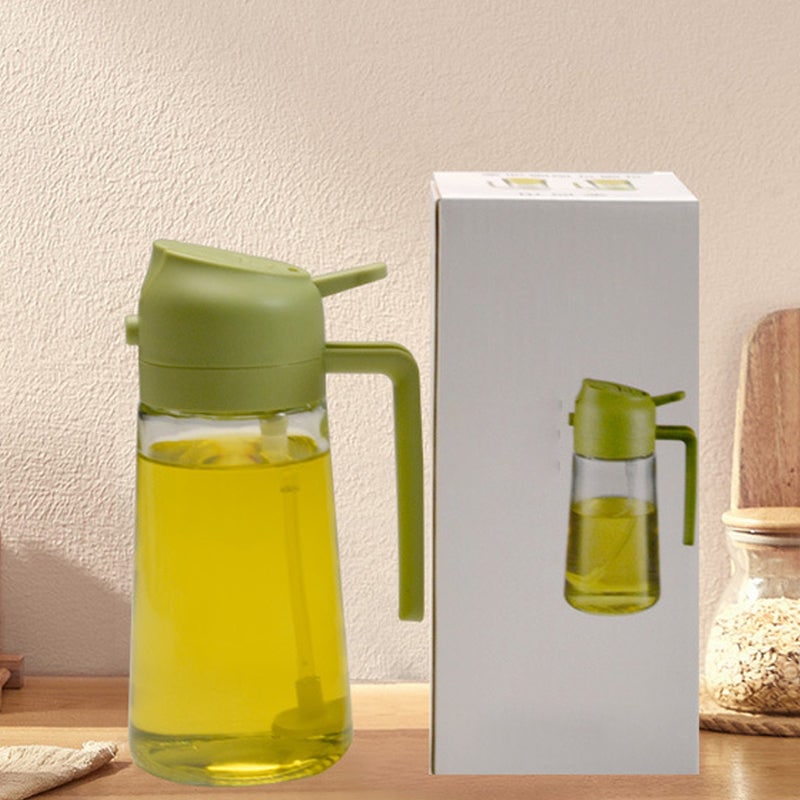 Oil Olive Sprayer Dispenser with Glass Bottle and Flip-Top Pouring Spout And Vinegar
