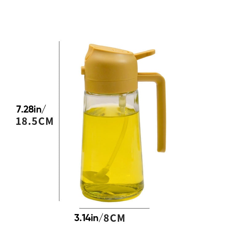 Olive Oil Dispenser Bottle with Glass Sprayer and Dual-Function Pour Spout Avocado