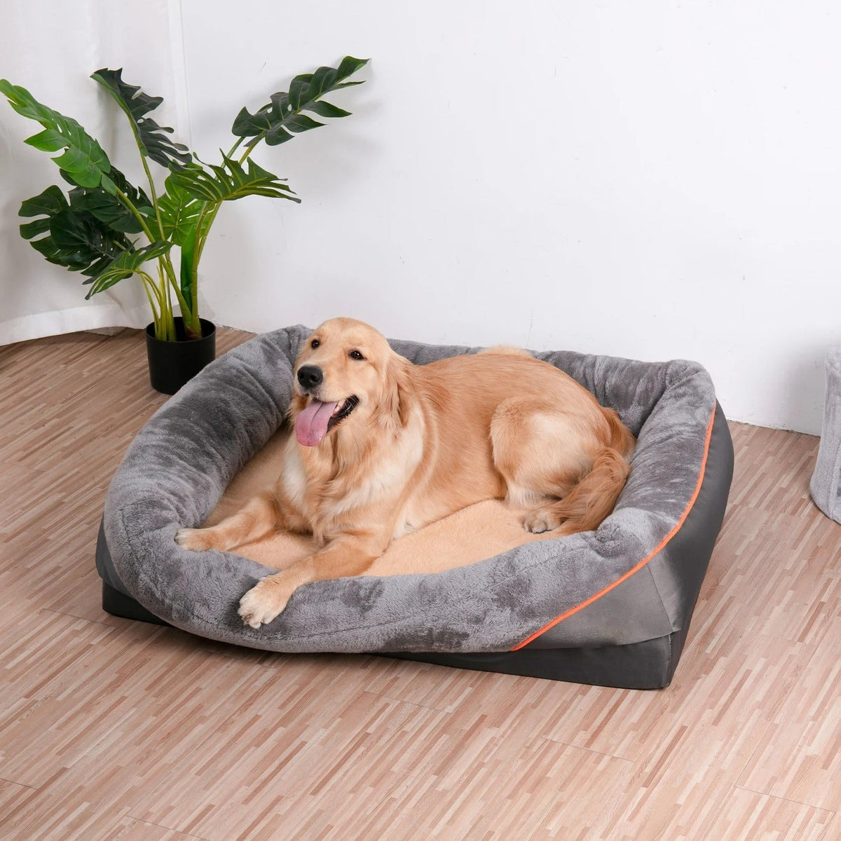 Orthopedic Dog Bed with Bolster Washable Memory Foam Cover and Raised Edges X Large