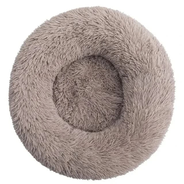 Orthopedic Donut Plush Dog Bed with Bolster and Faux Fur Shaggy Cushion