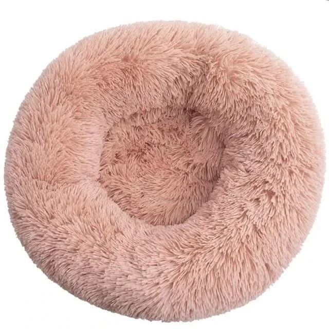 Orthopedic Donut Plush Dog Bed with Bolster and Faux Fur Shaggy Cushion