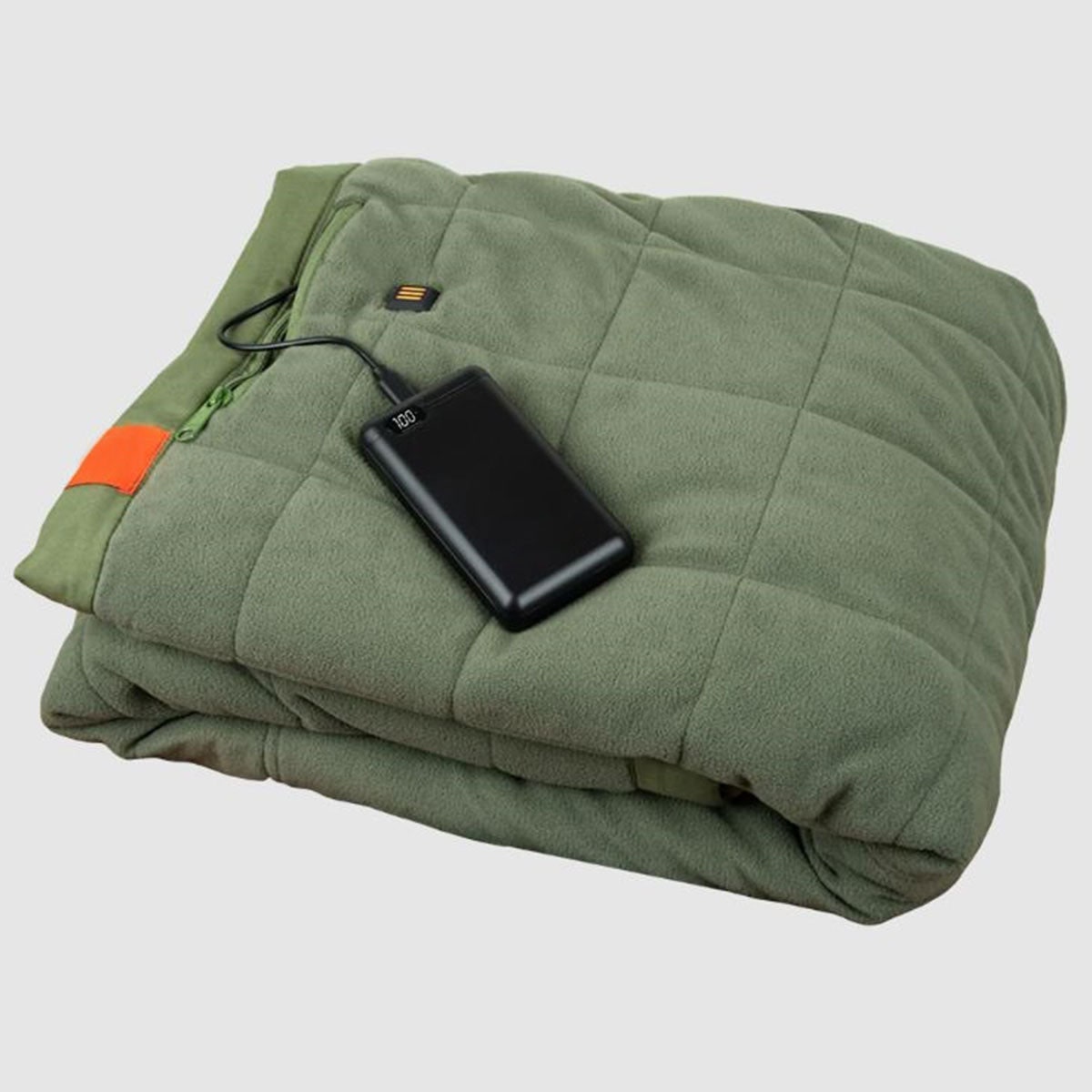 Outdoor Heated Blanket with Battery Powered Portable USB Power Bank and Three Heat Zones