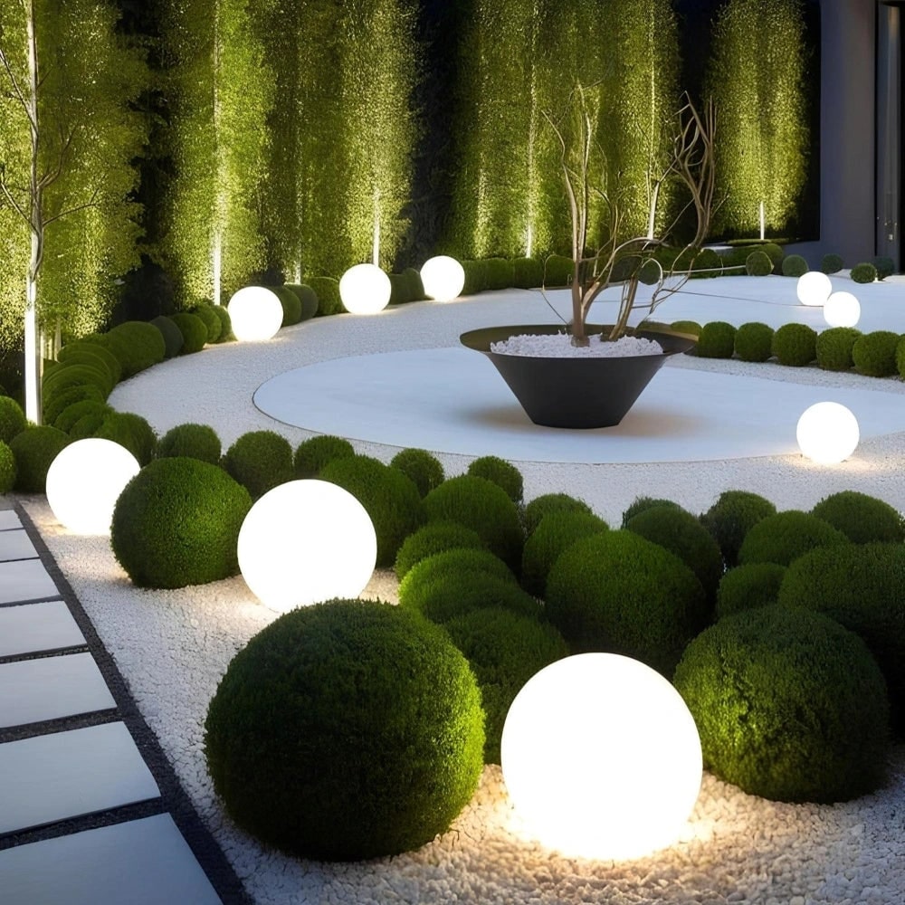 Outdoor Lights Globe Frosted Portable Cordless Garden Weather Resistant