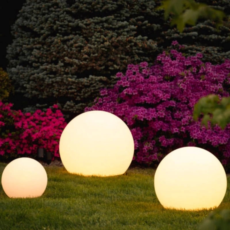 Outdoor Lights Globe Frosted Portable Cordless Garden Weather Resistant