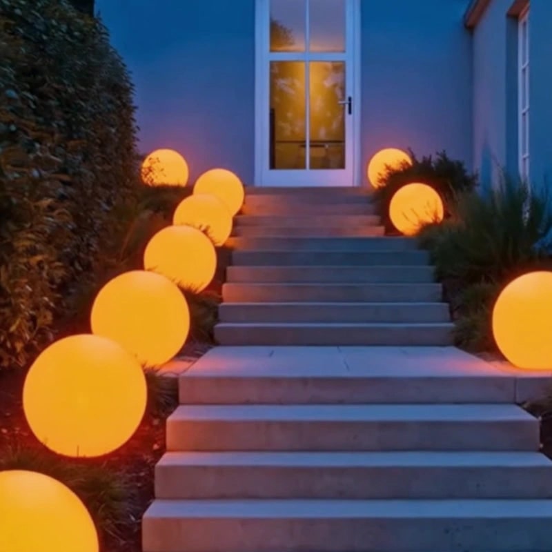Outdoor Lights Globe Frosted Portable Cordless Garden Weather Resistant