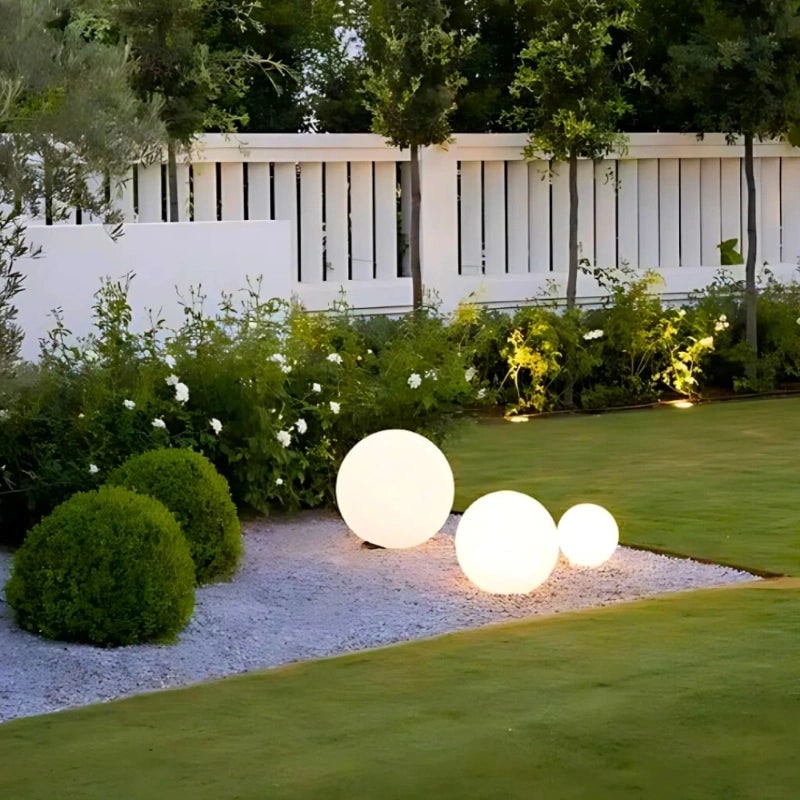 Outdoor Lights Globe Frosted Portable Cordless Garden Weather Resistant