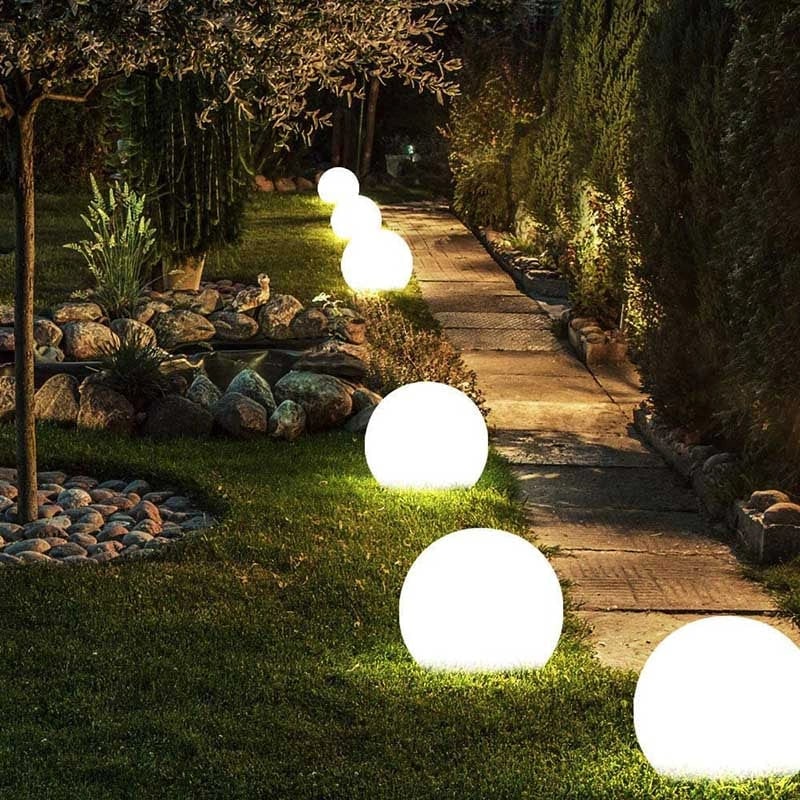 Outdoor Lights Globe Frosted Portable Cordless Garden Weather Resistant