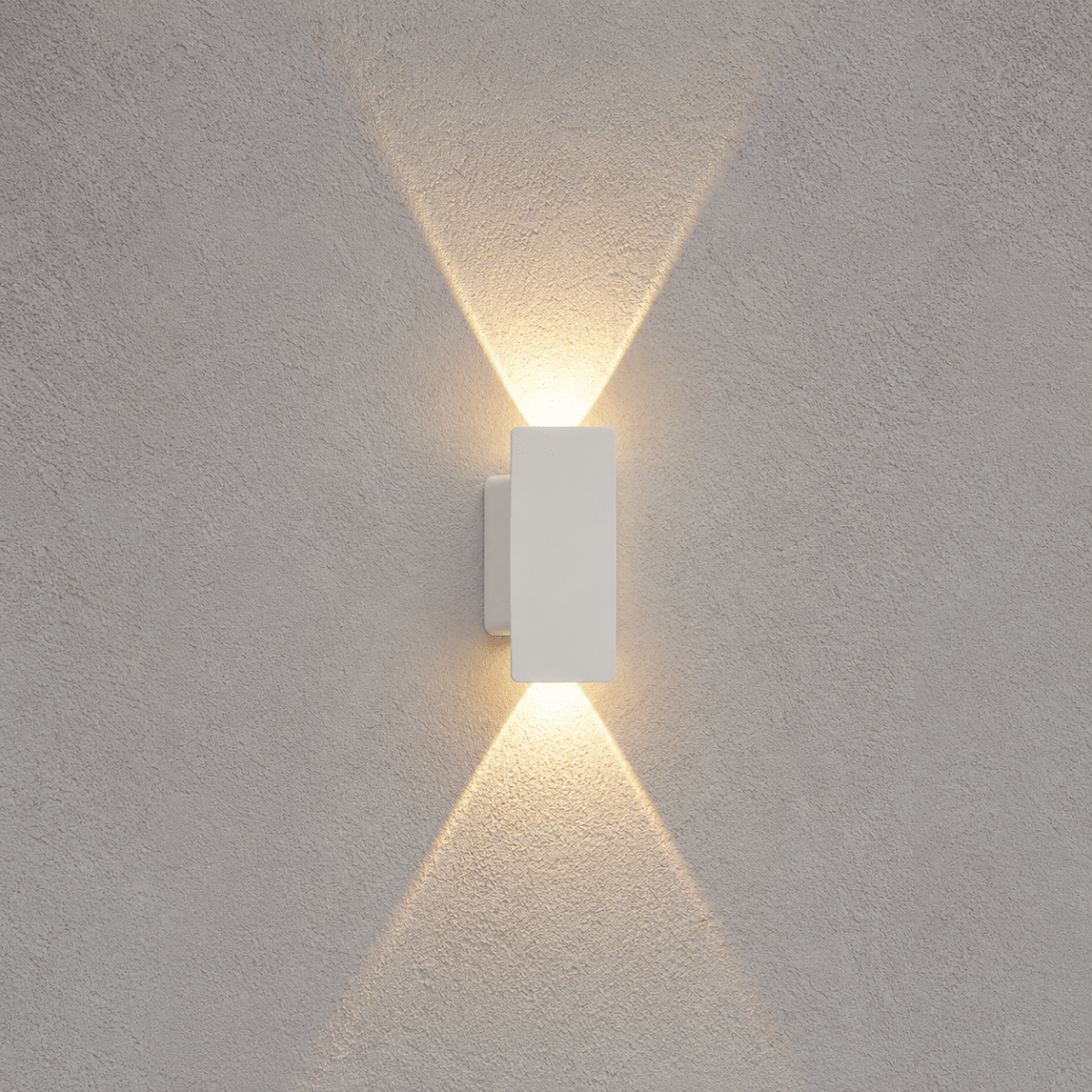 Outdoor Wall Sconce and Light with LED Up Down Lighting and Modern Rectangular Design