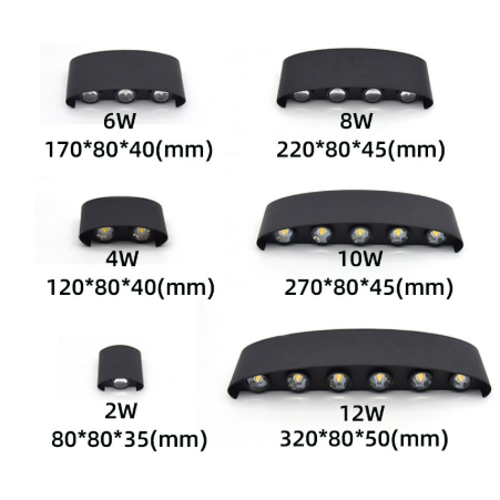 Outdoor Wall Sconce Light LED Up Down Modern Slim Weatherproof Lamp