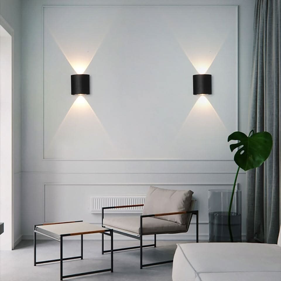 Outdoor Wall Sconce Light Waterproof LED Fixture Curved Up Down Beam Modern