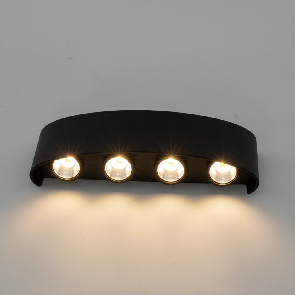 Outdoor Wall Sconce Light Waterproof LED Fixture Curved Up Down Beam Modern