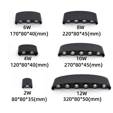 Outdoor Wall Sconce Light Waterproof LED Fixture Curved Up Down Beam Modern