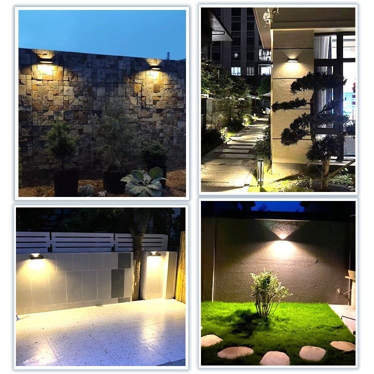 Outdoor Wall Sconce Light with Up and Down LED Lighting and Motion Sensor Exterior