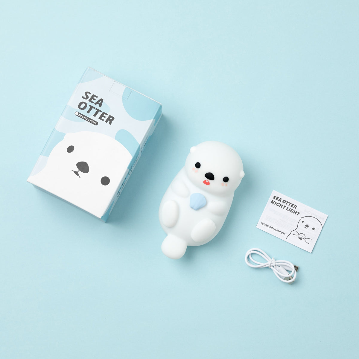 avichic® Otter Squishy Silicon LED Night Light Limited - Tap Lamp, Best Gift for Kids and Girls