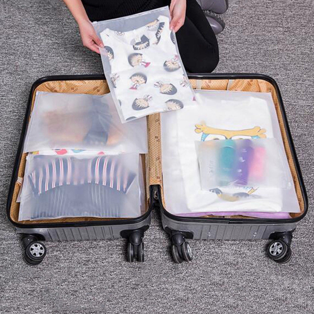 Packing Cubes and Compression Bags Travel Organizer Set with Pouches 6-Piece Luggage Traveling