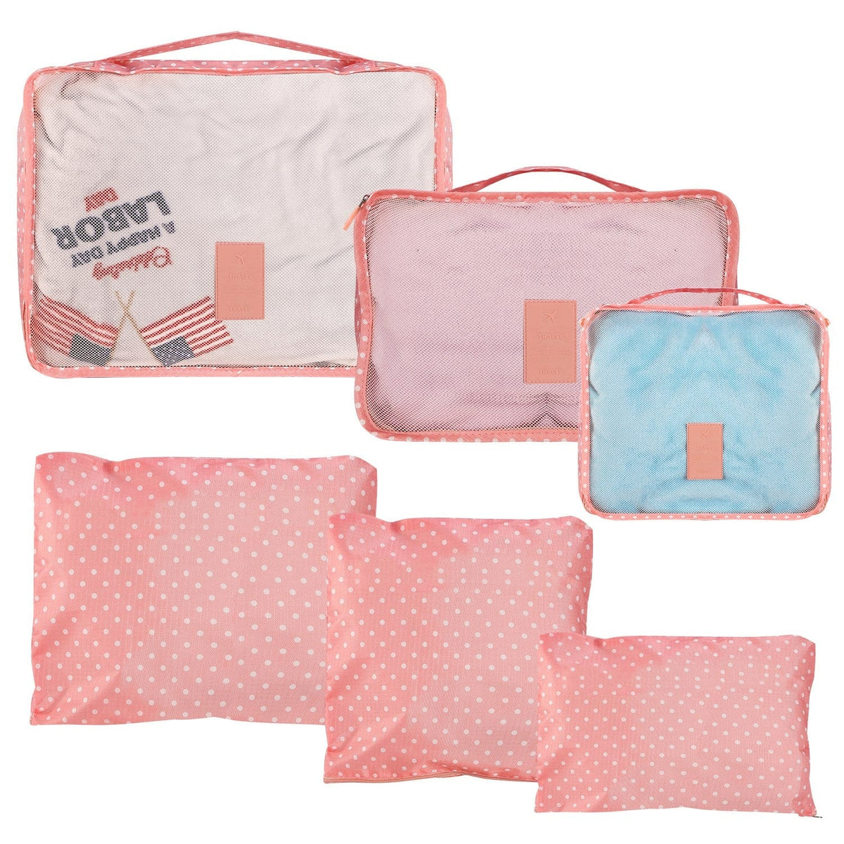 Packing Cubes and Compression Bags Travel Organizer Set with Pouches 6-Piece Luggage Traveling