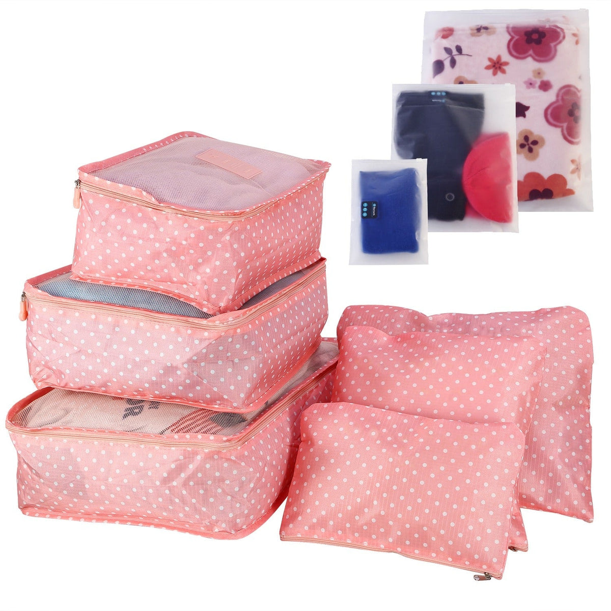 Packing Cubes and Compression Bags Travel Organizer Set with Pouches 6-Piece Luggage Traveling