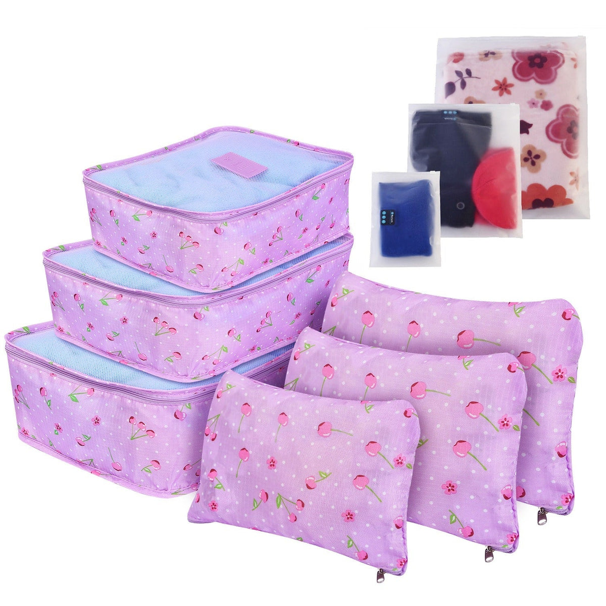 Packing Cubes and Compression Bags Travel Organizer Set with Pouches 6-Piece Luggage Traveling