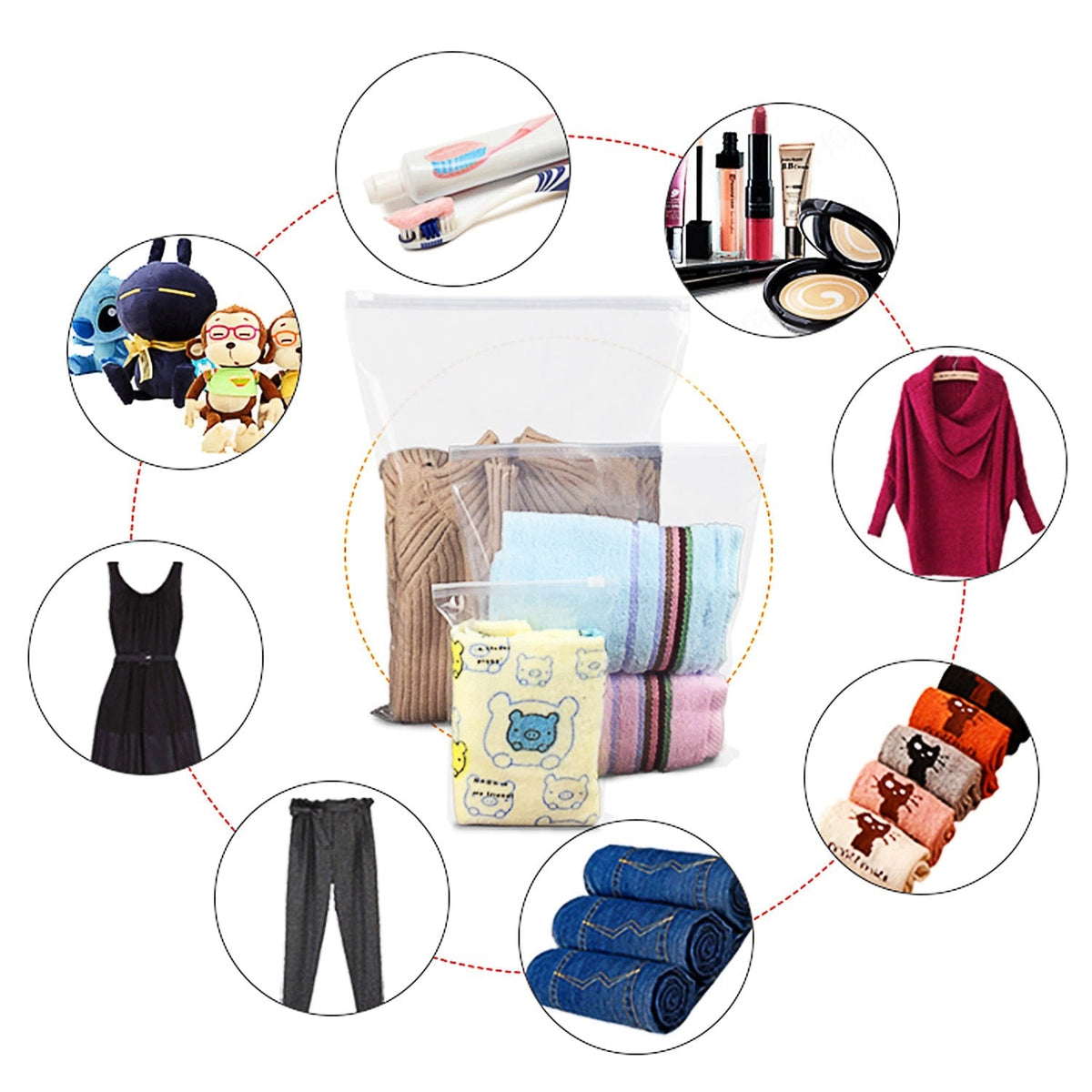 Packing Cubes and Compression Bags Travel Organizer Set with Pouches 6-Piece Luggage Traveling