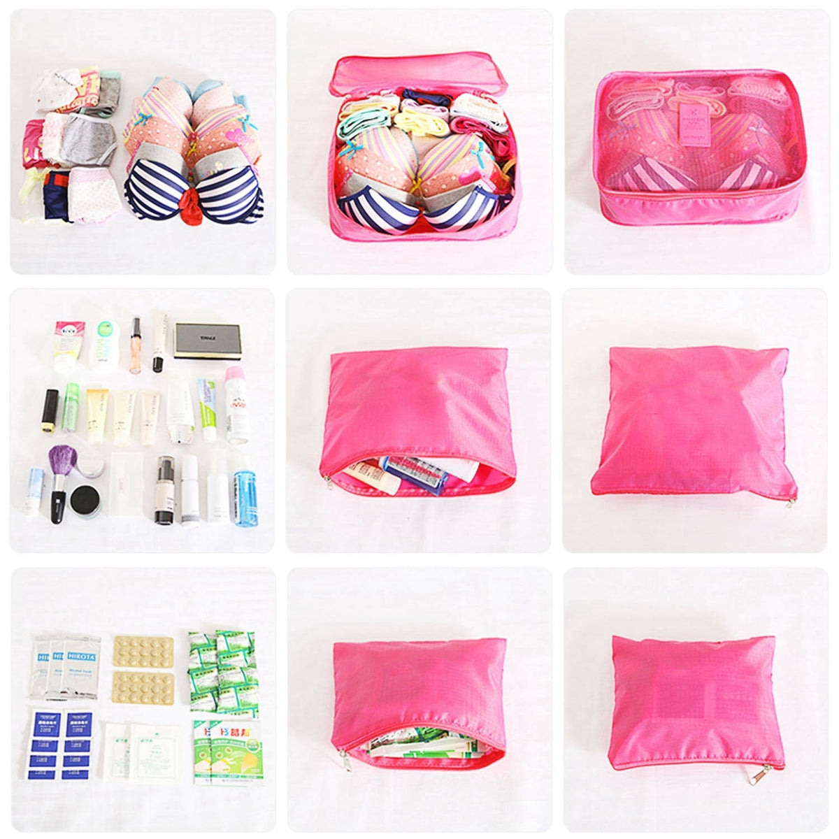 Packing Cubes and Compression Bags Travel Organizer Set with Pouches 6-Piece Luggage Traveling