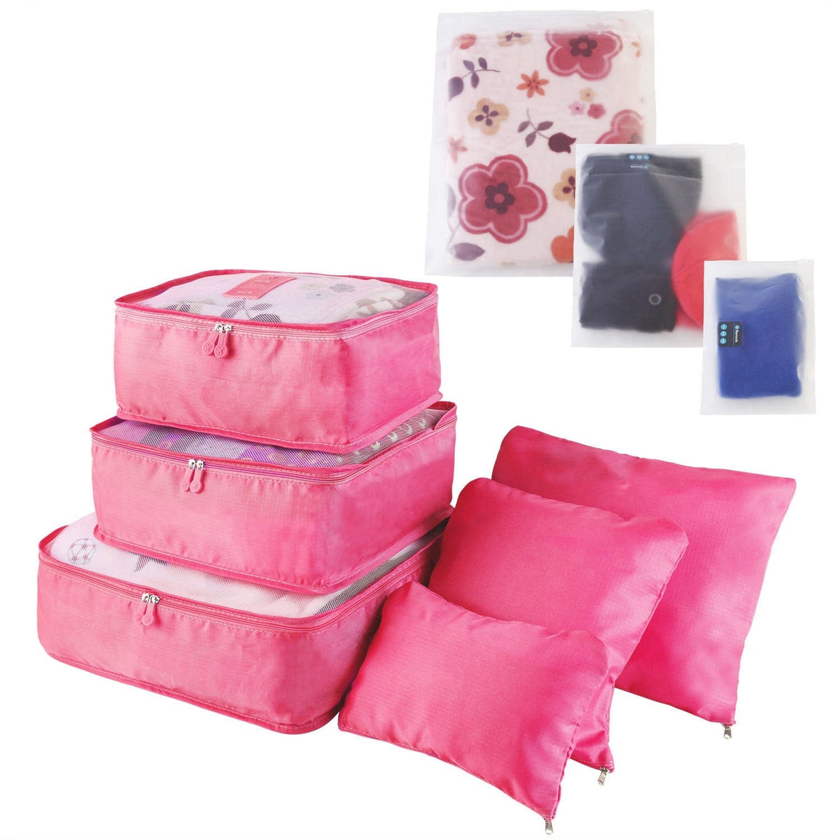 Packing Cubes and Compression Bags Travel Organizer Set with Pouches 6-Piece Luggage Traveling