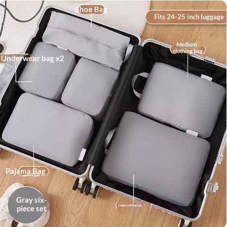 Packing Cubes and Compression for Travel with Luggage Organizer Bags 6 or 8 Piece