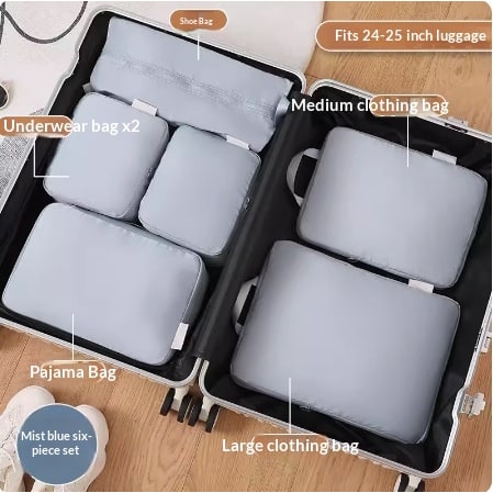 Packing Cubes and Compression for Travel with Luggage Organizer Bags 6 or 8 Piece