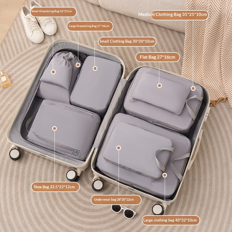 Packing Cubes and Compression for Travel with Luggage Organizer Bags 6 or 8 Piece