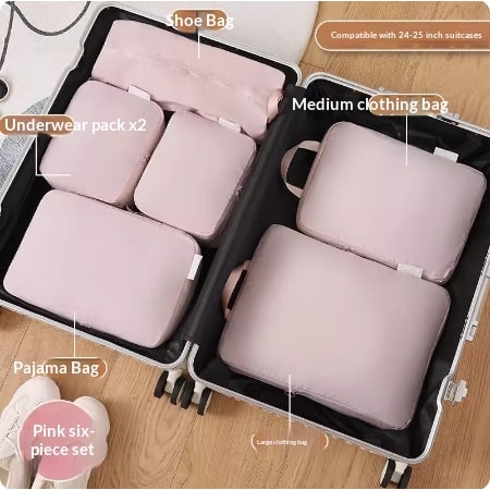 Packing Cubes and Compression for Travel with Luggage Organizer Bags 6 or 8 Piece